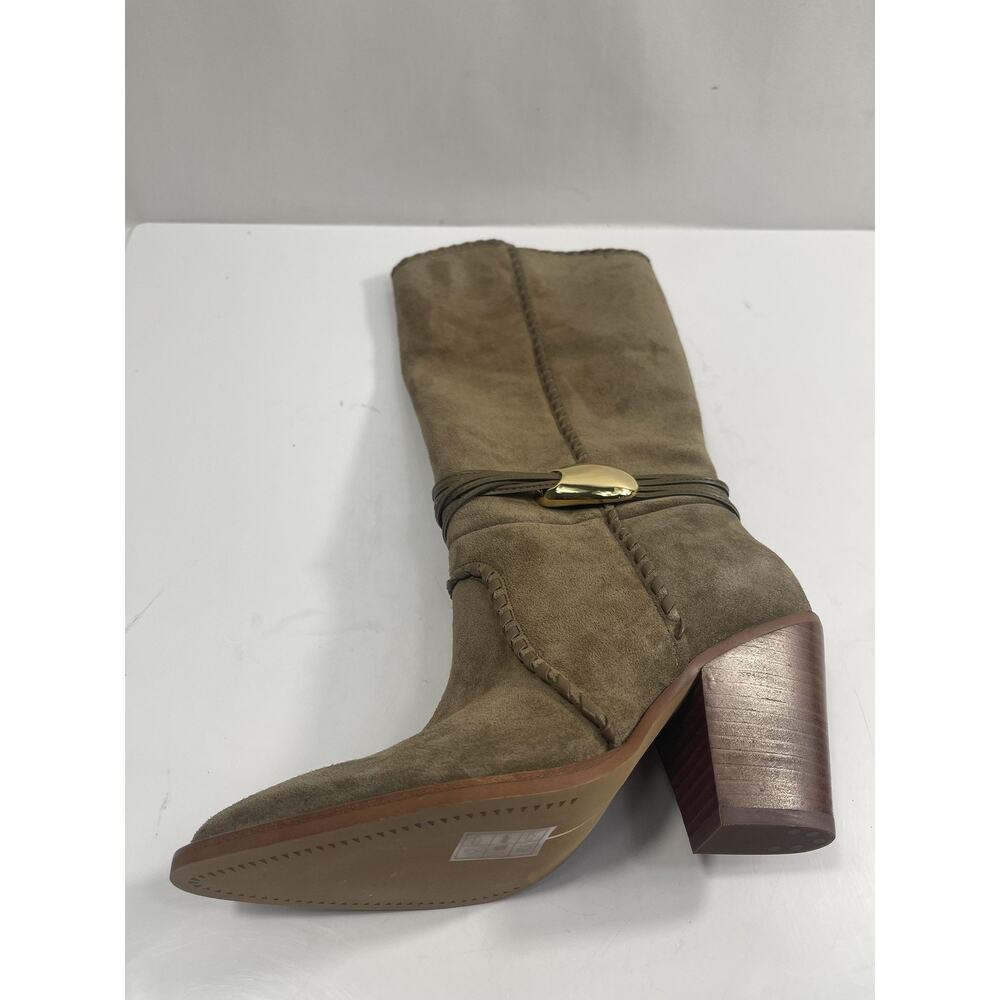 Dolce Vita Jody Boots Womens Size 5.5 Olive Suede Western Mid Calf Block Heel - Picture 3 of 15